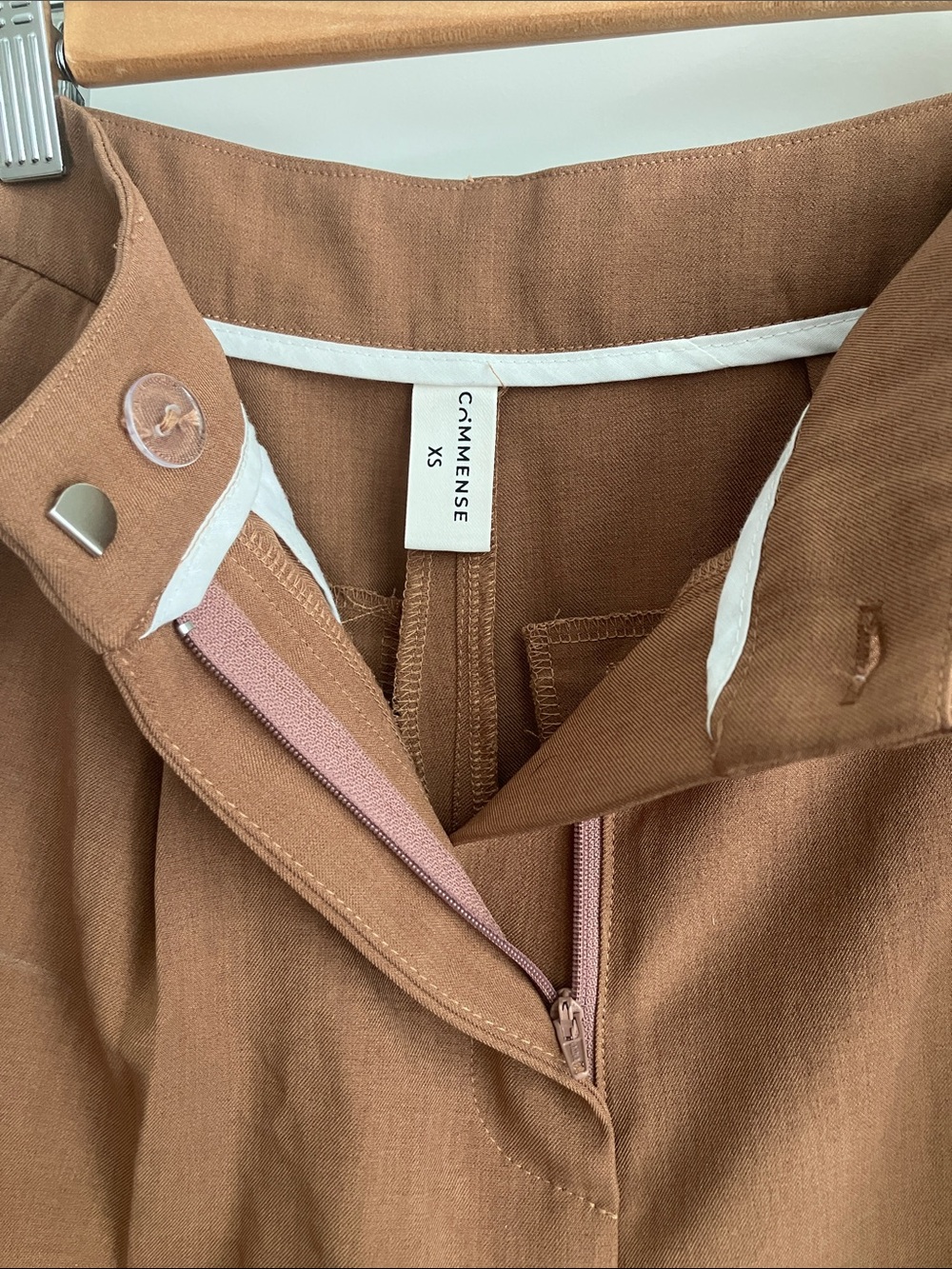 Commense High-Waist Pleated Shorts in Warm Brown - Picture 2 of 5